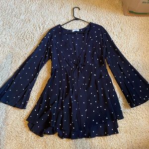 Flynn skye London mini black polka dot dress Small